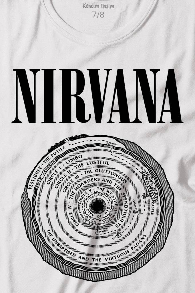 Nirvana Bleach Albüms Rock Music Circle Plak Baskılı Tişört Çocuk T-shirt - 2