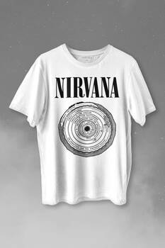 Nirvana Bleach Albüms Rock Music Circle Plak Baskılı Tişört Unisex T-shirt - 1