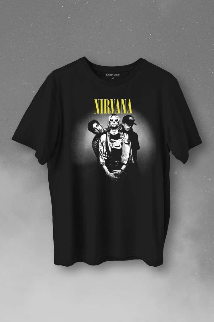Nirvana Grunge Punk Rock 90S 90Lar Kurt Cobain Müzik Baskılı Tişört Unisex T-Shirt - 1
