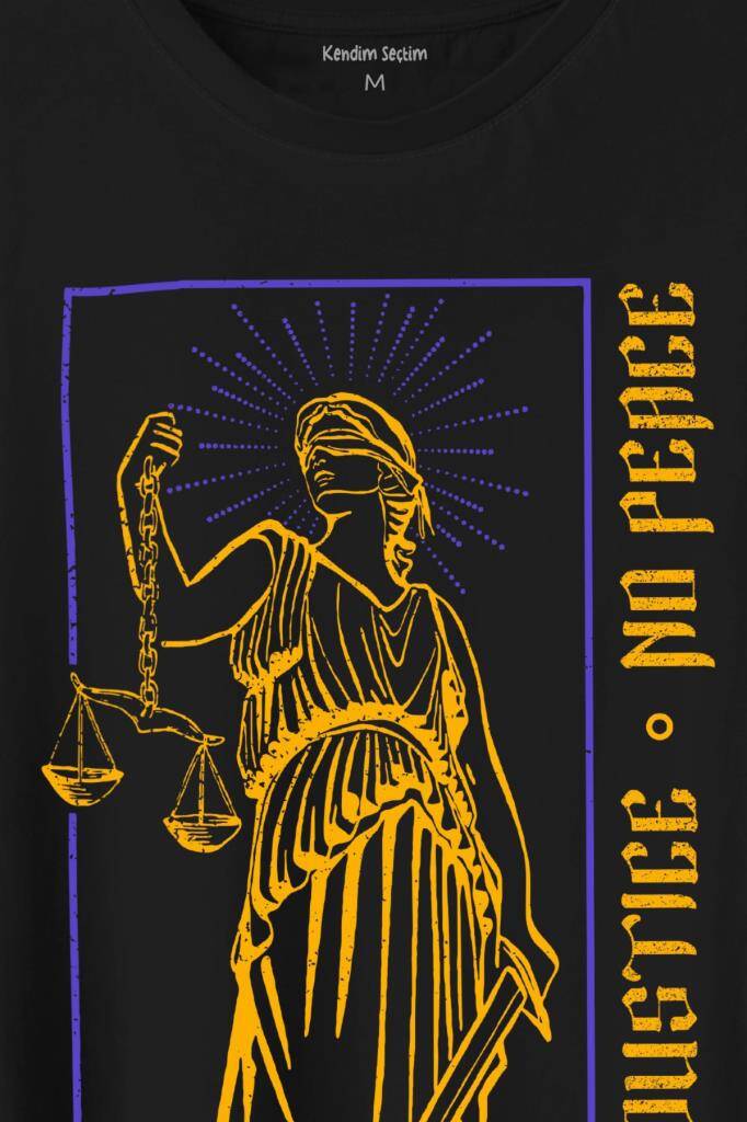 No Justice No Peace Adalet Barış Urban Street Culture Urban Wear Baskılı Tişört Unisex T-Shirt - 2