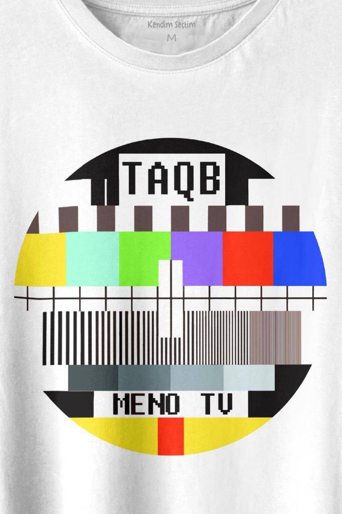 No Signal Teletex Nostalji Tv Baskılı Tişört Unisex T-shirt (1)