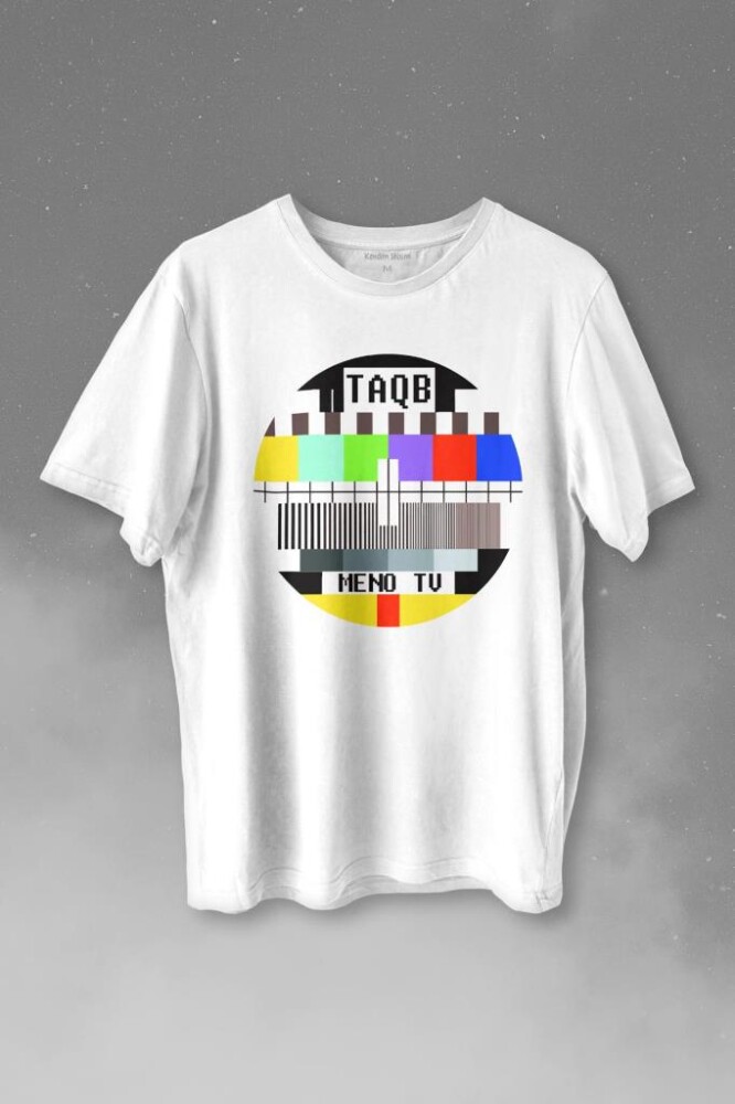 No Signal Teletex Nostalji Tv Baskılı Tişört Unisex T-shirt - 1