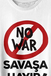 No War Savaşa Hayır Barış İstiyoruz Baskılı Tişört Unisex T-shirt - 2