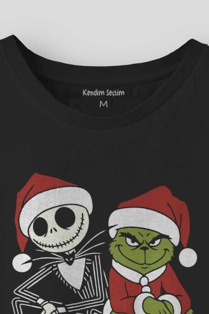Noel Yılbaşı New Year Christmas Team Grinch Tişört Xmas Yeni Yıl Baskılı Unisex T-shirt (1)