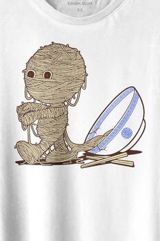 Noodle Mummy Mumya Totem Komik Baskılı Tişört Unisex T-shirt - 2