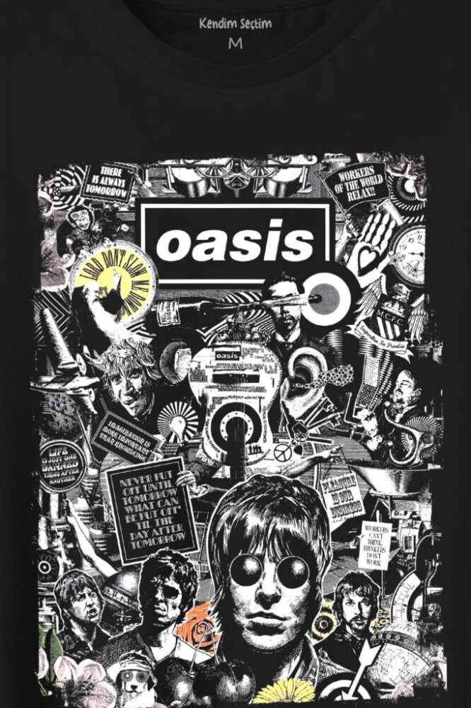 Oasis Rock Music Baskılı Tişört Unisex T-Shirt (1)