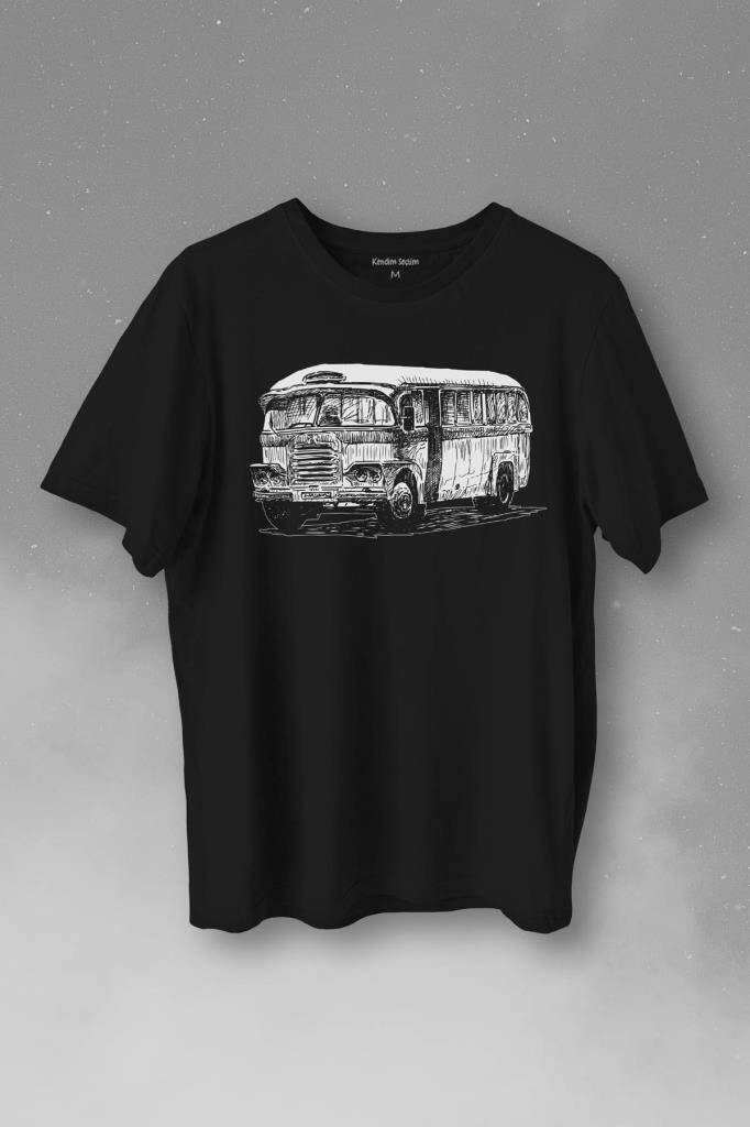 Old Bus Eski Yaşlı Nostalji Otobüs Baskılı Tişört Unisex T-Shirt - 1