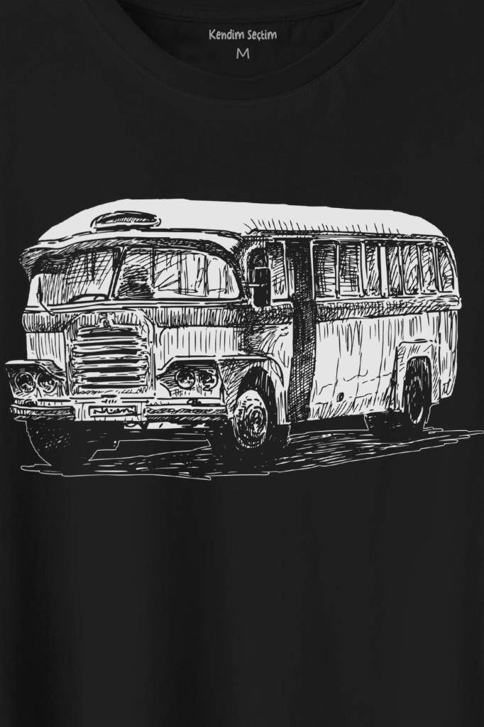 Old Bus Eski Yaşlı Nostalji Otobüs Baskılı Tişört Unisex T-Shirt - 2