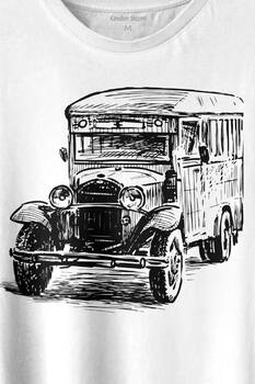 Old Bus Eski Yaşlı Nostalji Otobüs Baskılı Tişört Unisex T-shirt - 2