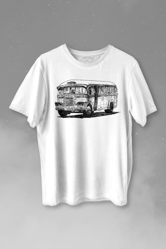 Old Bus Eski Yaşlı Nostalji Otobüs Baskılı Tişört Unisex T-shirt - 1