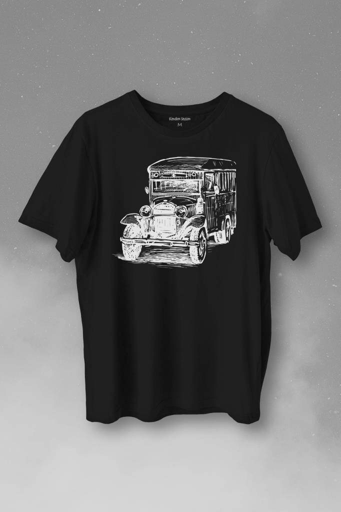 Old Bus Eski Yaşlı Nostalji Otobüs Baskılı Tişört Unisex T-Shirt - 1