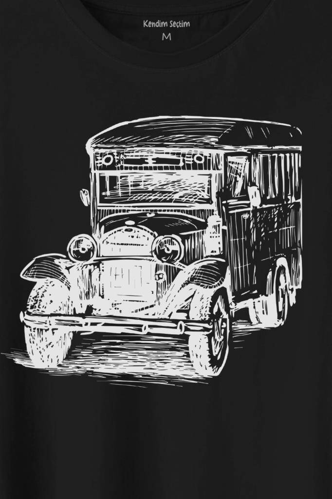 Old Bus Eski Yaşlı Nostalji Otobüs Baskılı Tişört Unisex T-Shirt - 2