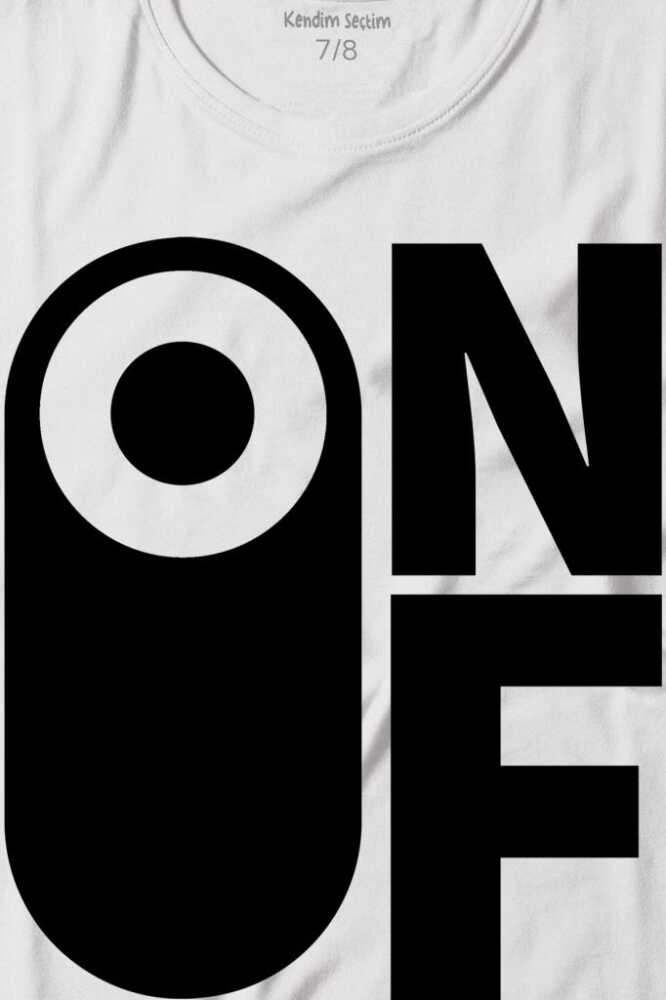 On Off Aç Kapa Urban Street Wear Baskılı Tişört Çocuk T-shirt - 2
