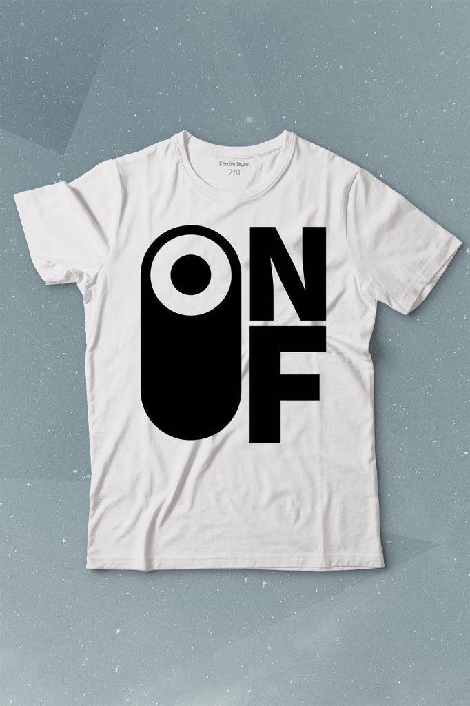 On Off Aç Kapa Urban Street Wear Baskılı Tişört Çocuk T-shirt - 1