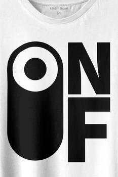 On Off Aç Kapa Urban Street Wear Baskılı Tişört Unisex T-shirt - 2