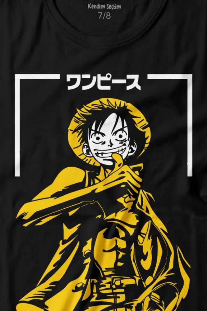 One Piece Anime Dizi Japonca Japanese Wear Baskılı Tişört Çocuk T-shirt (1)