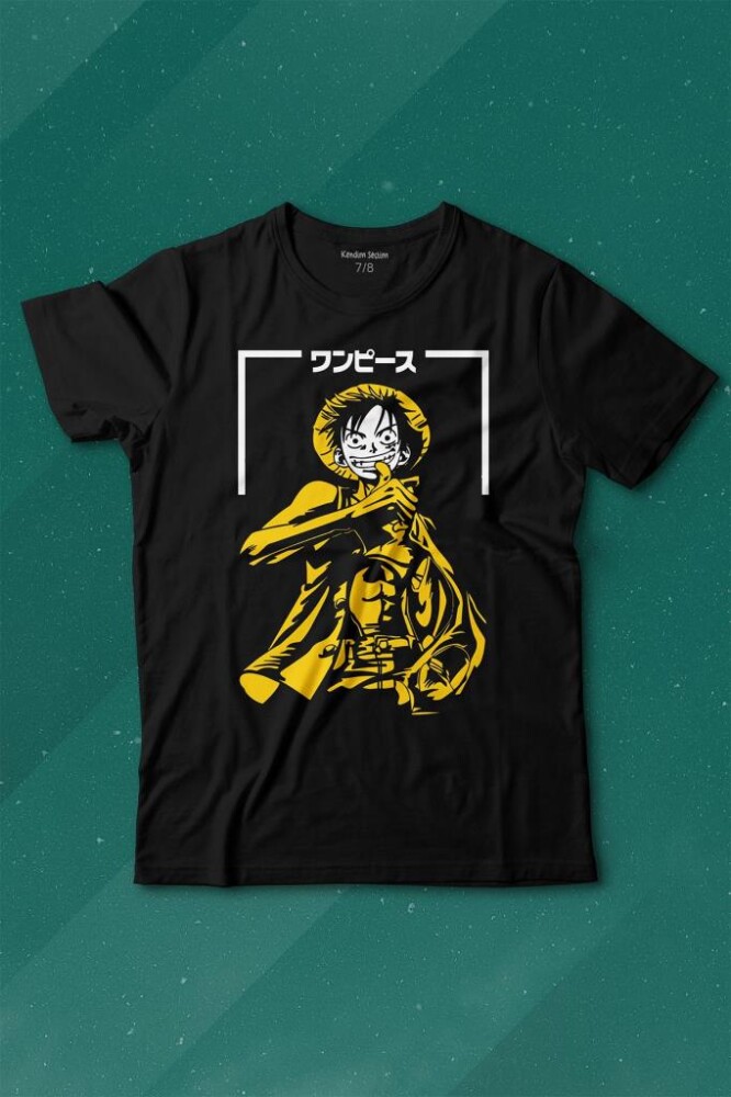 One Piece Anime Dizi Japonca Japanese Wear Baskılı Tişört Çocuk T-shirt - KENDİM SEÇTİM