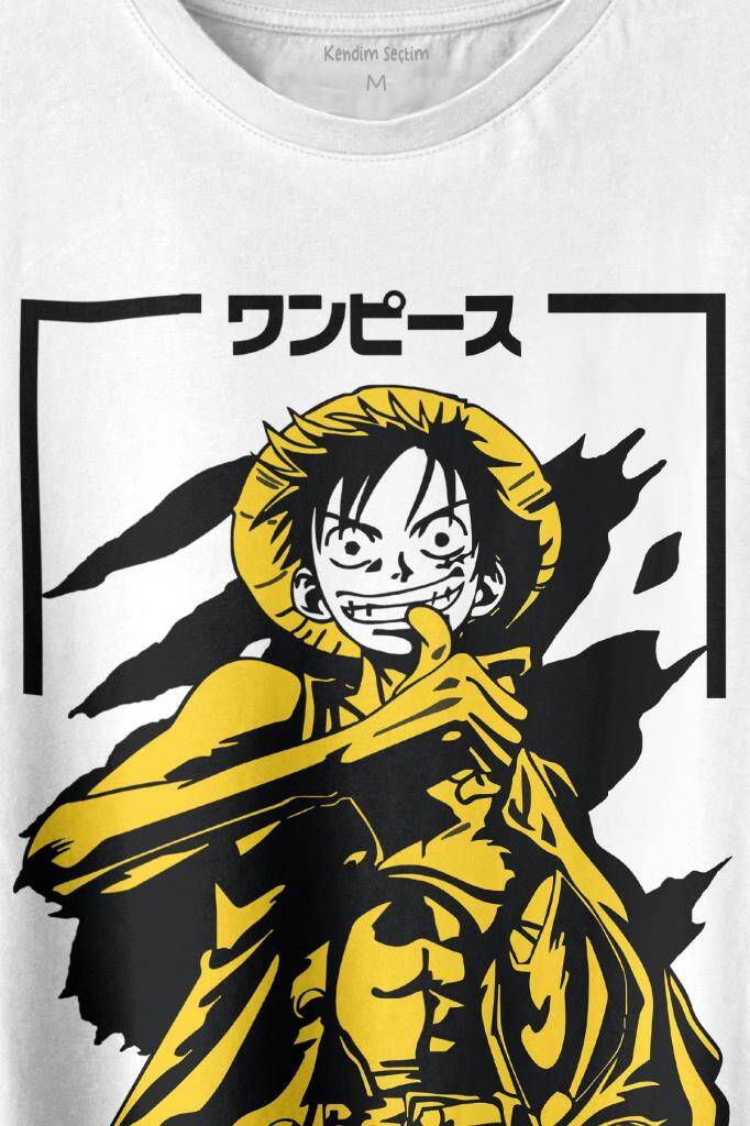 One Piece Anime Dizi Japonca Japanese Wear Baskılı Tişört Unisex T-shirt - 2