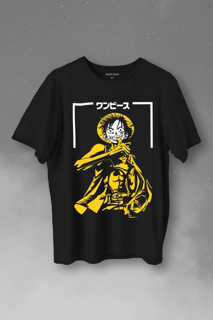 One Piece Anime Dizi Japonca Japanese Wear Baskılı Tişört Unisex T-Shirt - 1