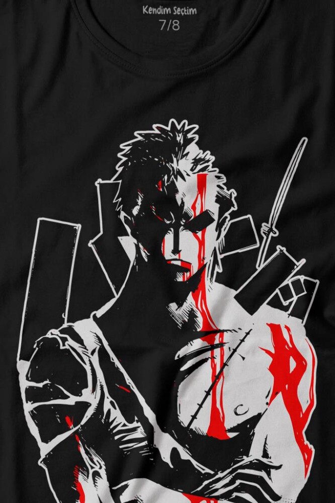 One Piece Roronoa Zoro Poster Baskılı Tişört Çocuk T-shirt - 2