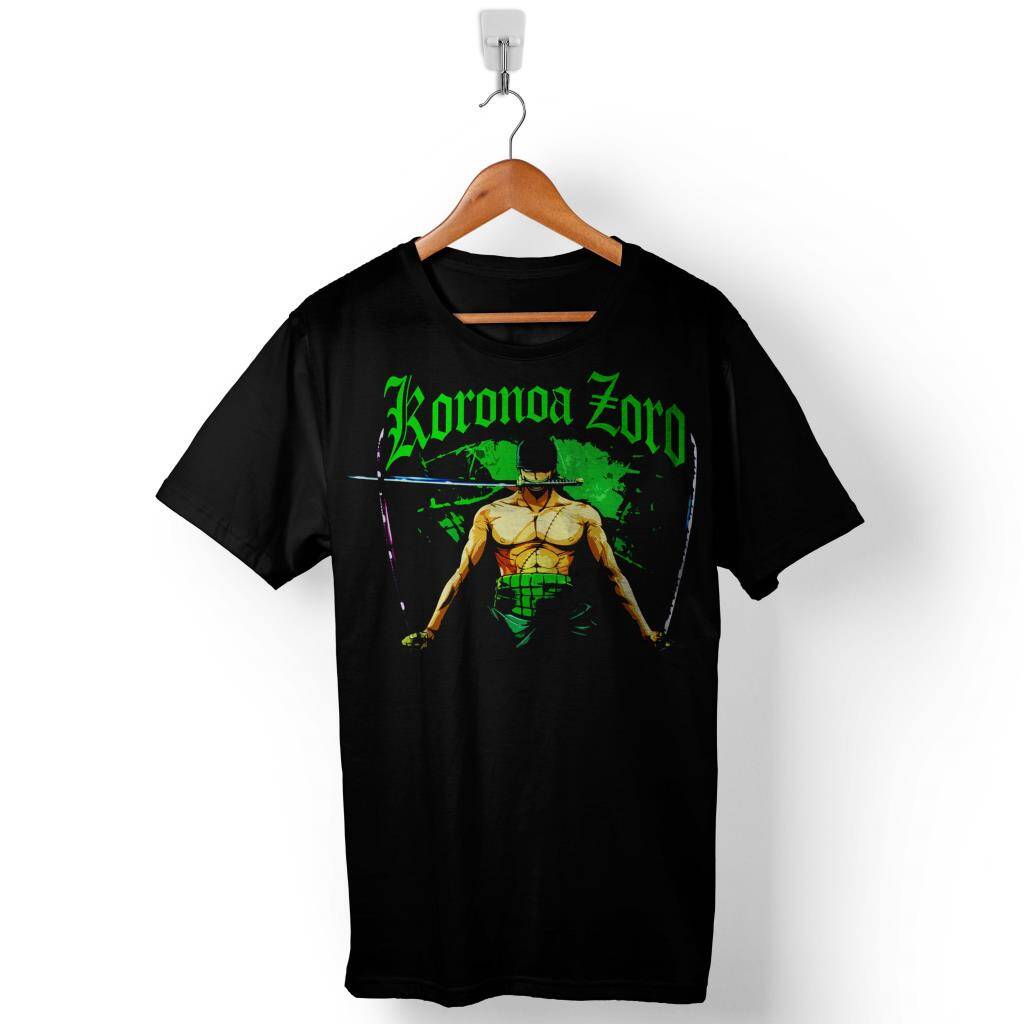 One Piece Zoro Roronoa Logo Baskılı Tişört Unisex T-Shirt - 1