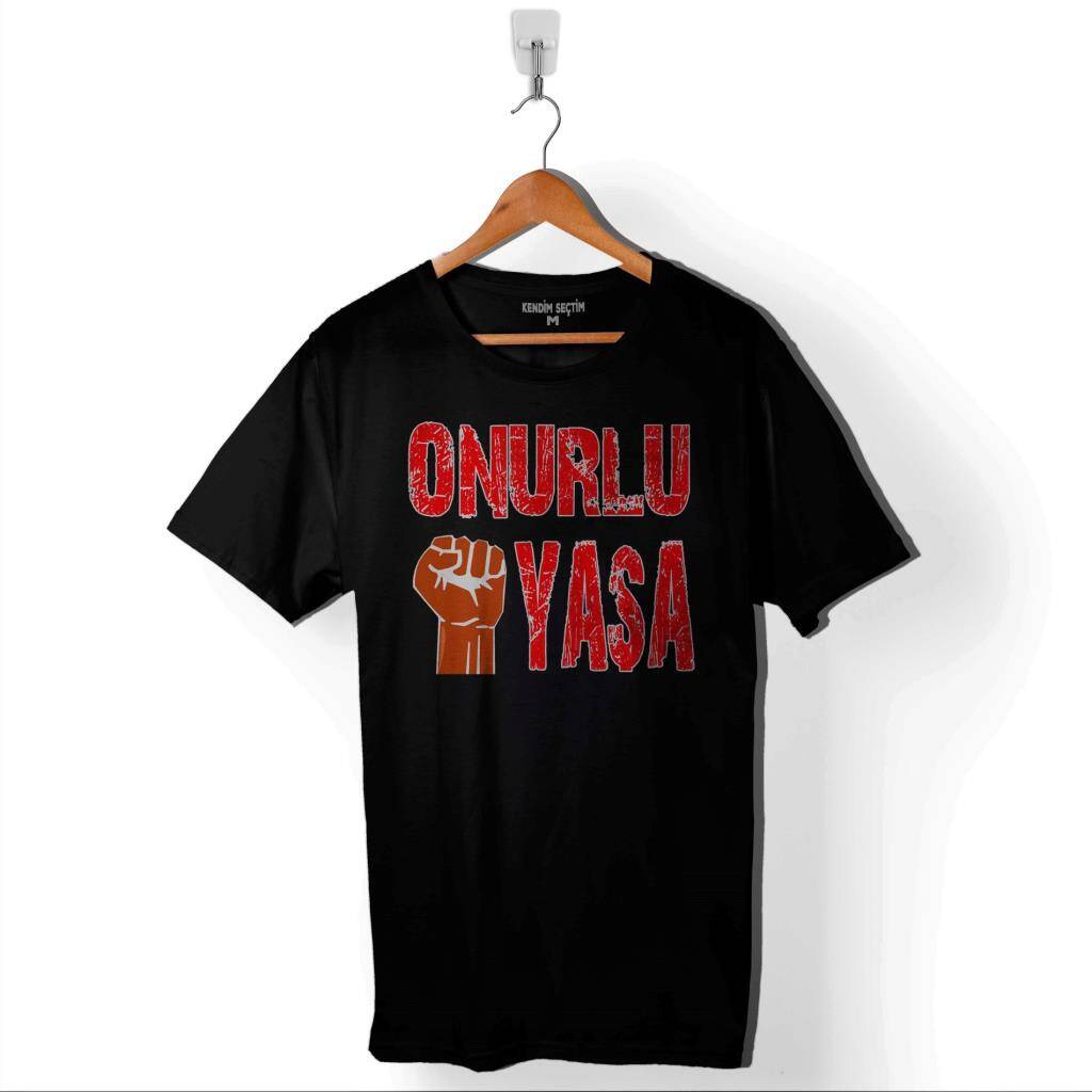 Onurlu Yaşa 1 Mayıs İşçi Bayramı Eylem Direniş Baskılı Tişört Unisex T-Shirt - 1