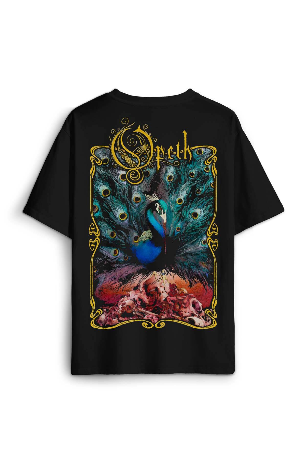 Opeth Metal Music Baskılı Oversize T-shirt Siyah Unisex Tişört - 1
