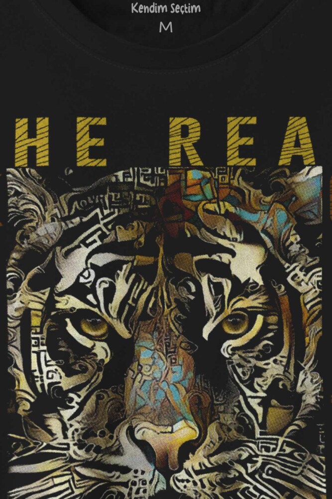 Ormanların Gerçek kralı Vahşi Kaplan Kafası Tiger Baskılı Tişört Unisex T-shirt - 2