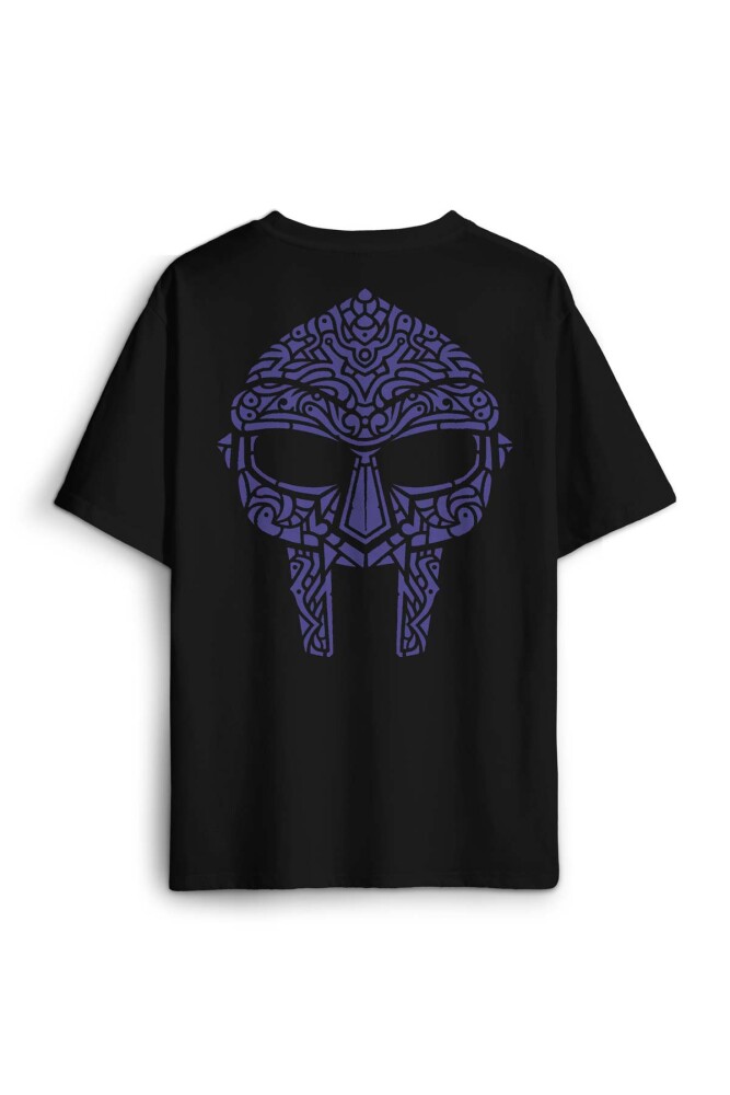 Oversize T-shirt Mf Doom Hip Hop Rap Oldschool Baskılı Siyah Unisex Tişört (1)