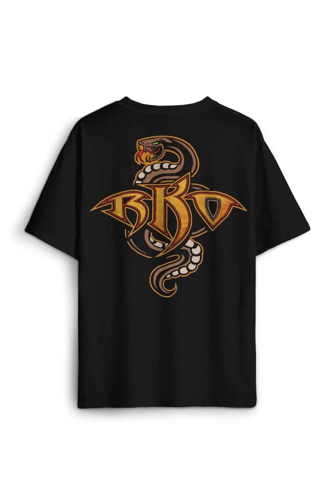 Oversize T-shirt Randy Orton Yılan Rko Wwe Fight Güreş Gym Spor Baskılı Siyah Unisex Tişört - 1