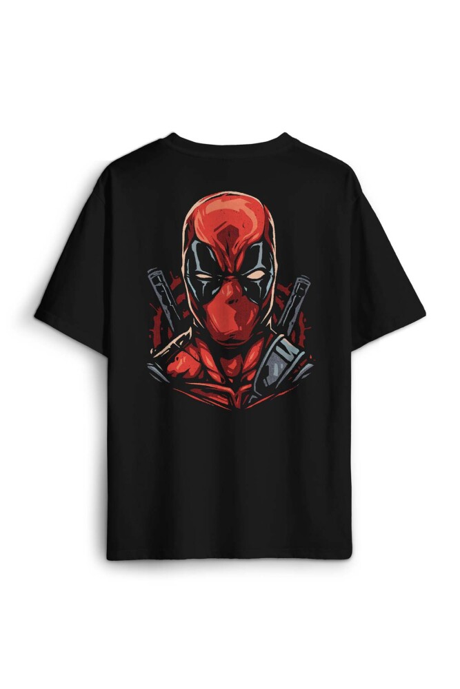 Oversize Tişört Deadpool Marvel Hulk Iron Man Film Movie Sırt Ön Baskılı Unisex T-Shirt - 2