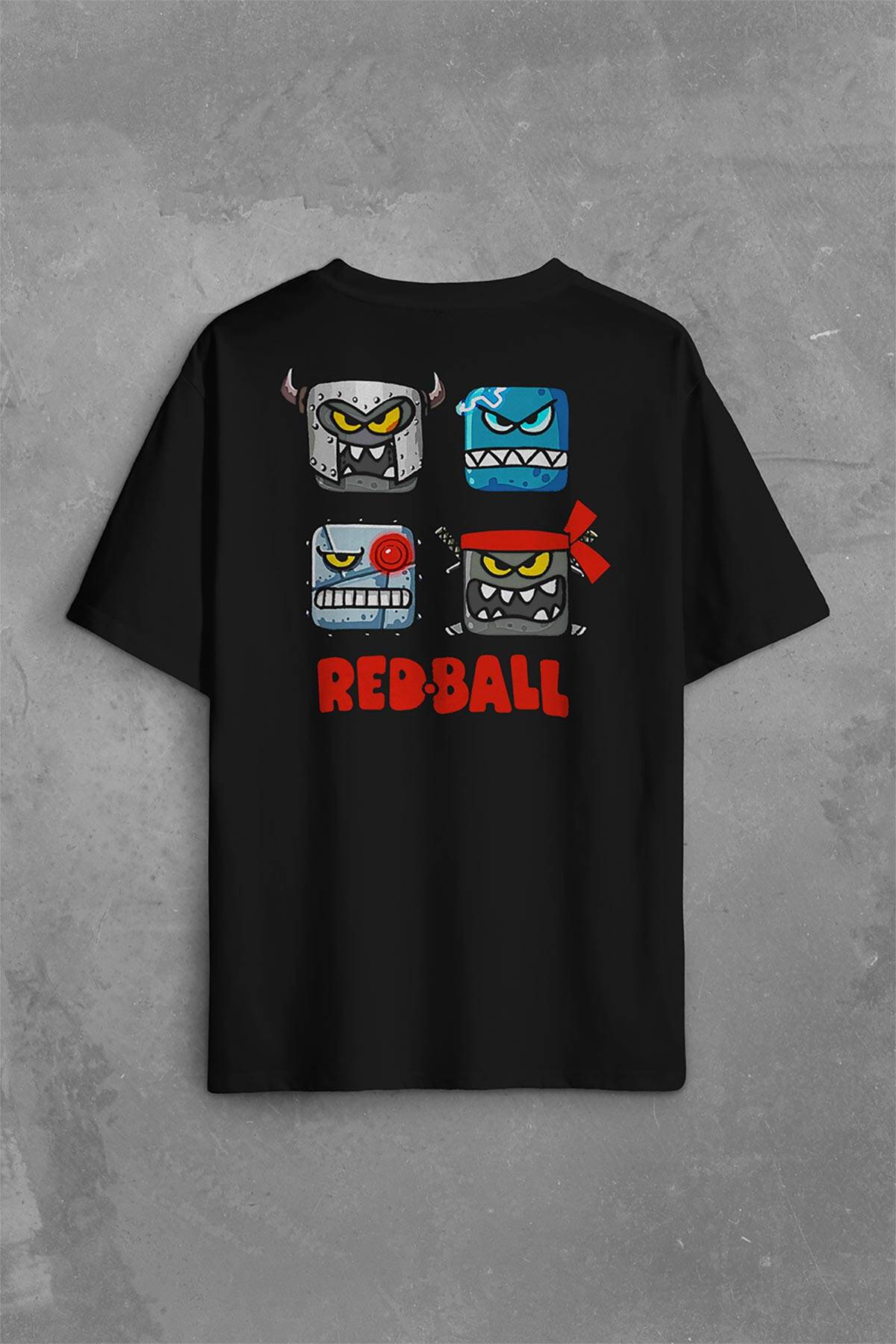 Oversize Tişört Red Ball 4 Kırmızı Top Redball Sırt Ön Baskılı Unisex T-Shirt (1)