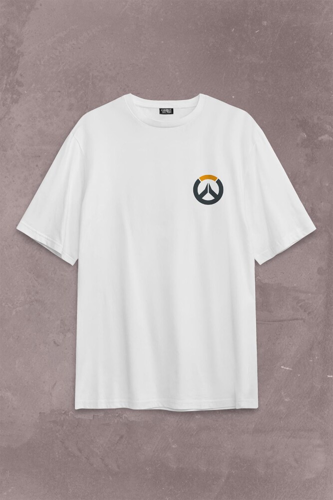 Overwatch Heroes Steam Logo Over Watc Sırt Ön Baskılı Oversize Tişört Unisex T-Shirt OVR12B1863 - 1