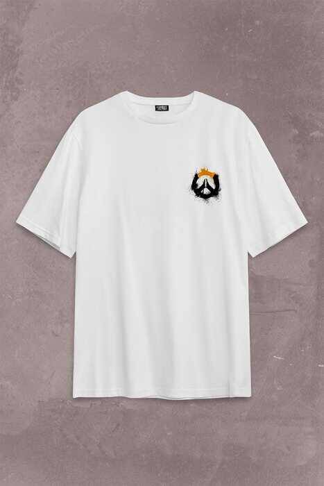 Overwatch Heroes Steam Logo Over Watc Sırt Ön Baskılı Oversize Tişört Unisex T-Shirt OVR12B1866 - 1