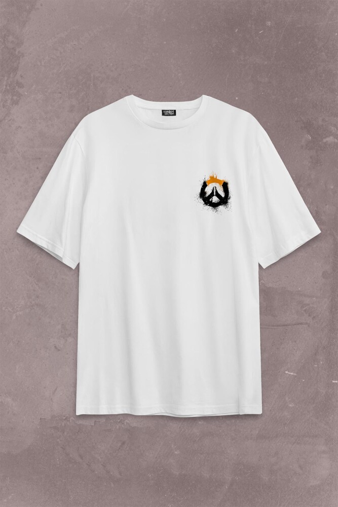 Overwatch Heroes Steam Logo Over Watc Sırt Ön Baskılı Oversize Tişört Unisex T-Shirt OVR12B1866 - 1