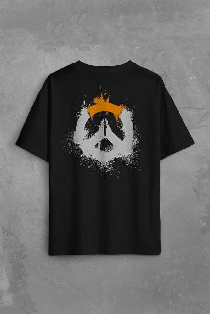Overwatch Heroes Steam Logo Over Watc Sırt Ön Baskılı Oversize Tişört Unisex T-Shirt - 2