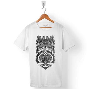 OWL AND CELTIC BAYKUŞ VE EJDERHA SİLÜET ERKEK TİŞÖRT - 1