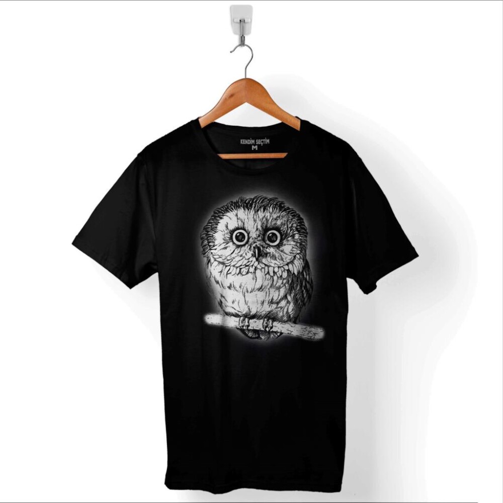 Owl Baykuş Yavru Minik Kuş Baskılı Tişört Unisex T-Shirt - 1