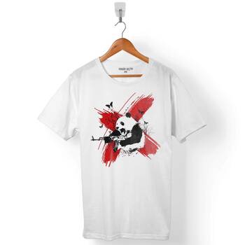 PANDA BEAR SHOOT SAVAŞCI KUNG FU KUNGFU ERKEK TİŞÖRT - 1