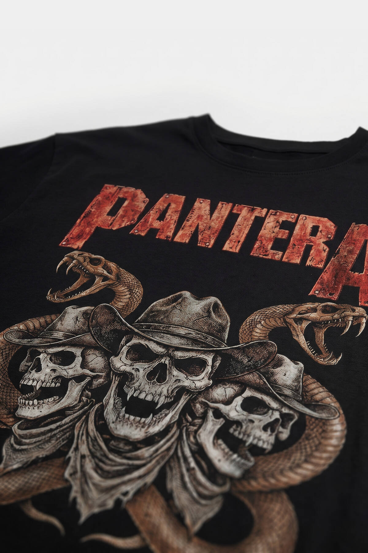 Pantera Metal Müzik Skull Kuru Kafa Baskılı Oversize Tişört Unisex T-shirt (1)