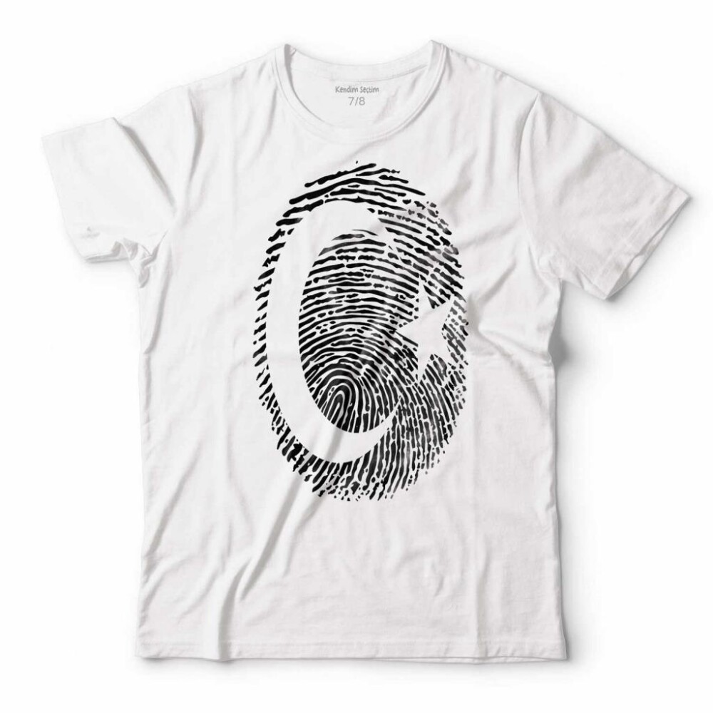 PARMAK İZİ TÜRK BAYRAĞI TÜRKİYE ÇOCUK TİŞÖRT - KENDİM SEÇTİM