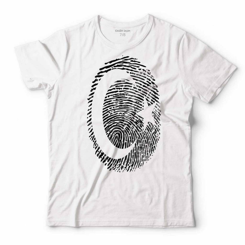 PARMAK İZİ TÜRK BAYRAĞI TÜRKİYE ÇOCUK TİŞÖRT - 1