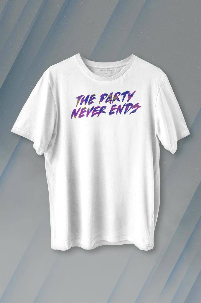 Party Never Ends Music Acid Baskılı Tişört Unisex T-shirt - 1
