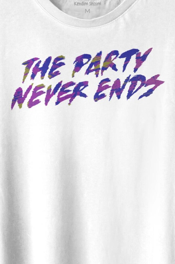 Party Never Ends Music Acid Baskılı Tişört Unisex T-shirt - 2