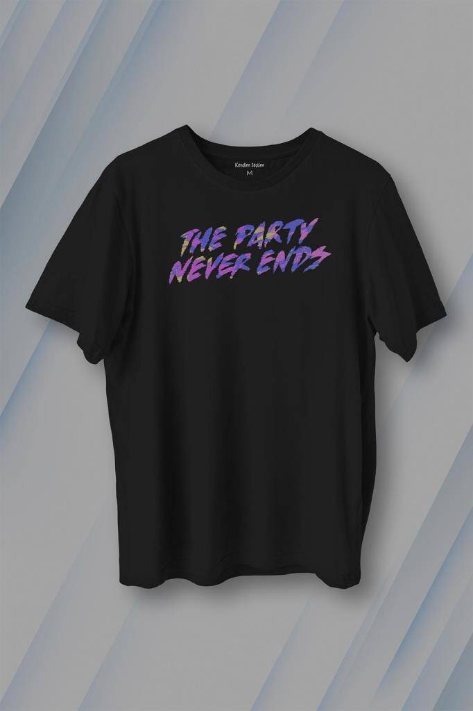 Party Never Ends Music Acid Baskılı Tişört Unisex T-Shirt - 1