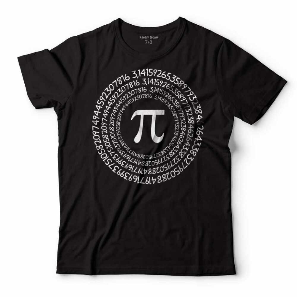 Pi Sayısı 3.14 Logo Baskılı Siyah Çocuk Tişört Regular T-Shirt
