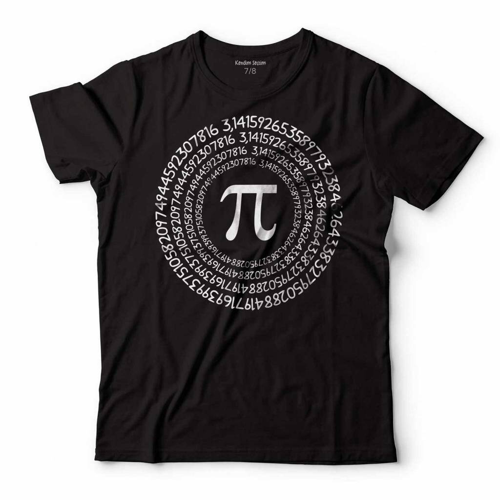 Pi Sayısı 3.14 Logo Baskılı Siyah Çocuk Tişört Regular T-Shirt - 1