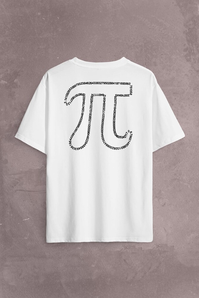 Pi Sayısı Günü 3,14 3.14 Matematik Mathematica Sırt Ön Baskılı Oversize Tişört Unisex T-Shirt OVR12B1562 - 2