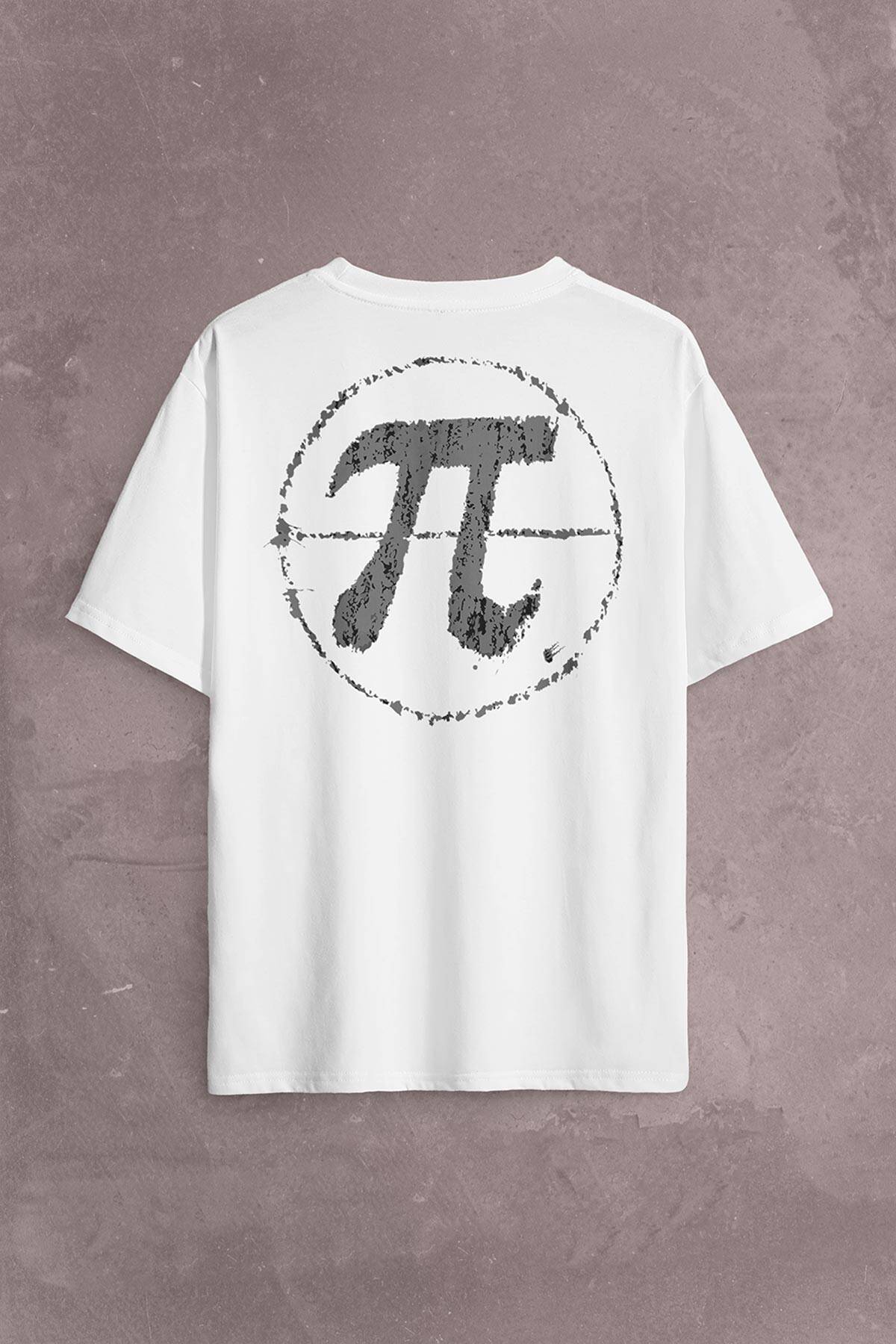 Pi Sayısı Günü 3,14 3.14 Matematik Mathematica Sırt Ön Baskılı Oversize Tişört Unisex T-Shirt OVR12B1564 - 2