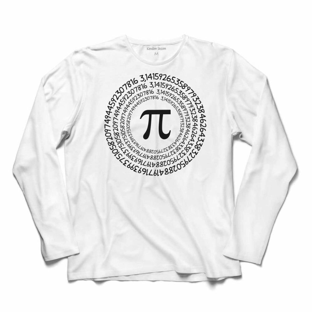 Pi Sayısı Günü 3,14 Uzun Kollu Tişört Baskılı T-Shirt - KENDİM SEÇTİM